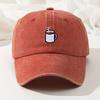 Hip Hop Baseball Cap Embroidered Coffee Cup Outdoor Fishing Hat  For Running Fishing Mountain