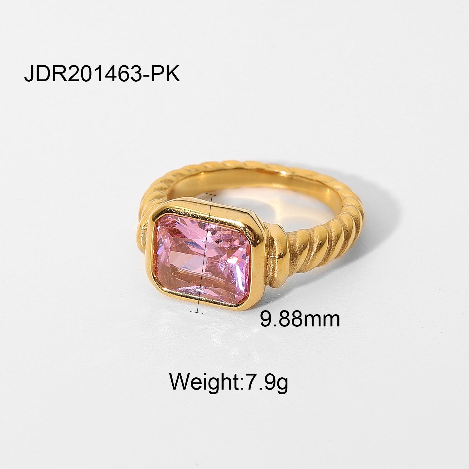 

Jieding 18K Gold-Plated Zircon Ring: European & American Style, Stainless Steel, Trendy Women s and Couple s Jewelry. Size 8