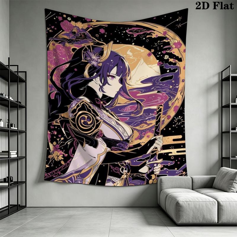 Genshin Impact Wall Tapestry Aesthetic Wall Hanging Printed Fabric Blanket Decorative Tapestries for Bedroom Living Room Home Decor