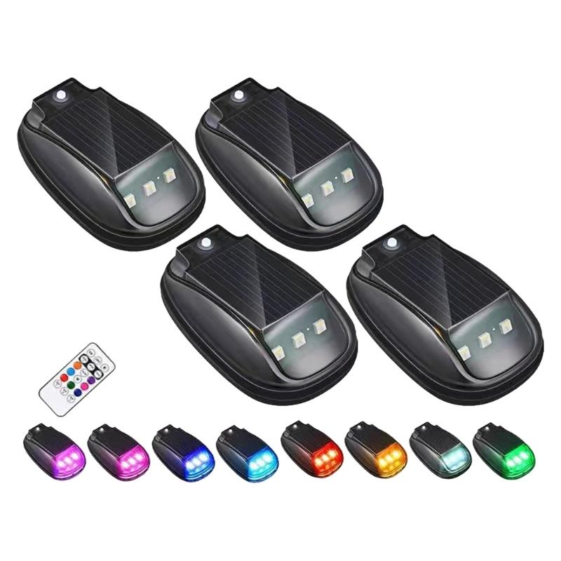 Solar LED Roof Top Strobe Light For Vehicle Emergency Warning No Wiring Needed Car Motorcycle Navigation Light