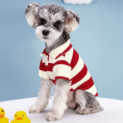 Cute Casual Pet Dog Polo Shirt Universal Pet Puppy Clothes Summer Thin Stripe Shirt Cloth for Chihuahua Small Large Dog Pet Gift
