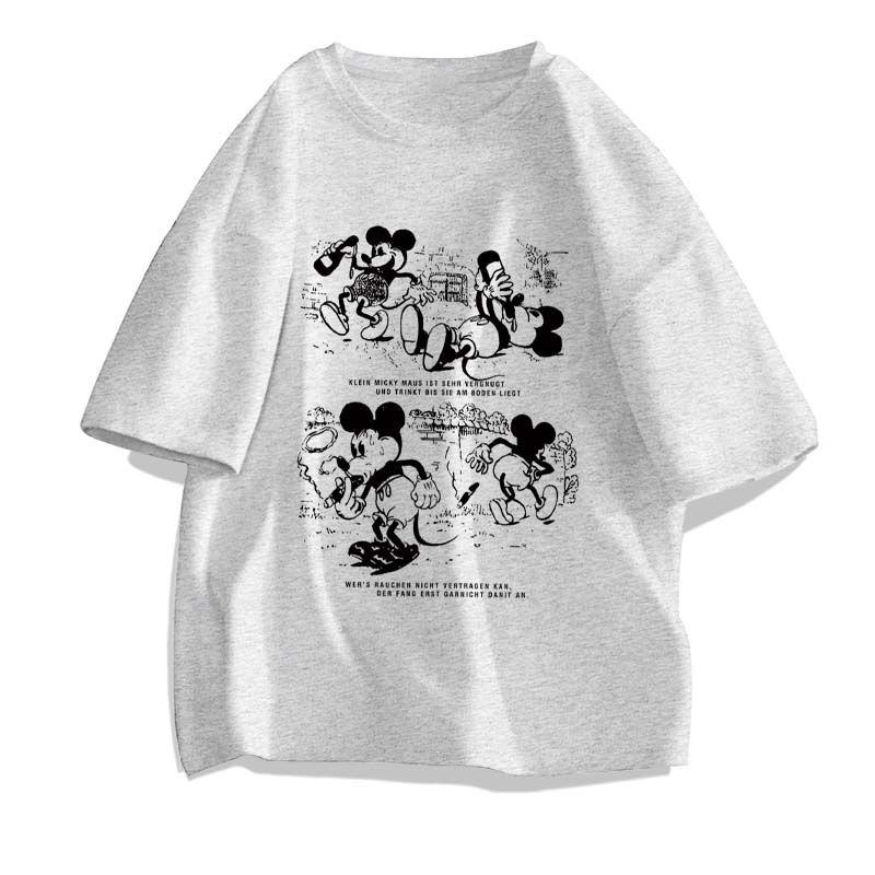 Mickey Minnie Joint Peripheral Shortsleeved Unisex and Women Couples Summer Pure Cotton Loose Casual Tshirt Clothes Tide