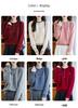 Women's 2025 Autumn/Winter 100% Wool Embroidered Sweater with Round Neck and Colorful Buttons