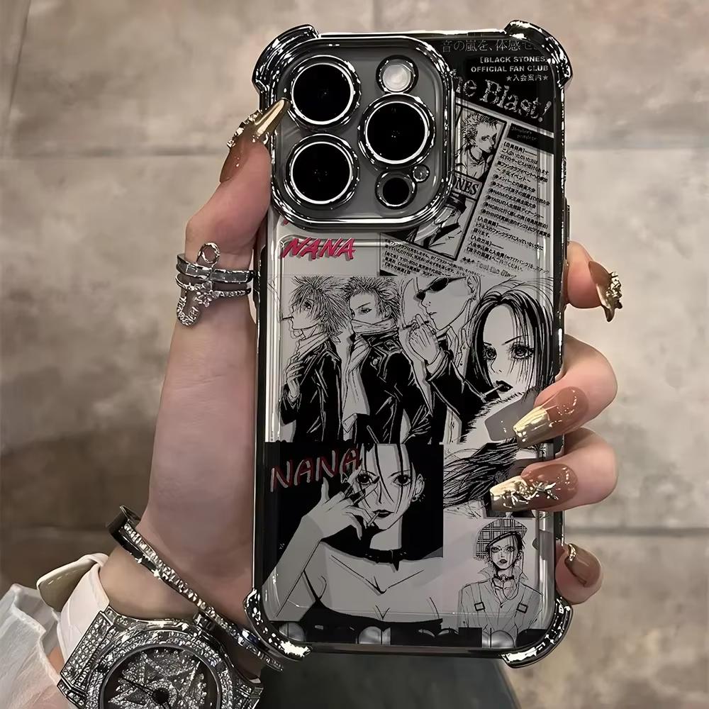 Anime Cool Nana Osaki Line Plating Case For Xiaomi Redmi Note 13 12 12C 11 10 10C 13C 10s 9 9s 9A 9T 9C 8 7 Pro Max 4G 5G Cover