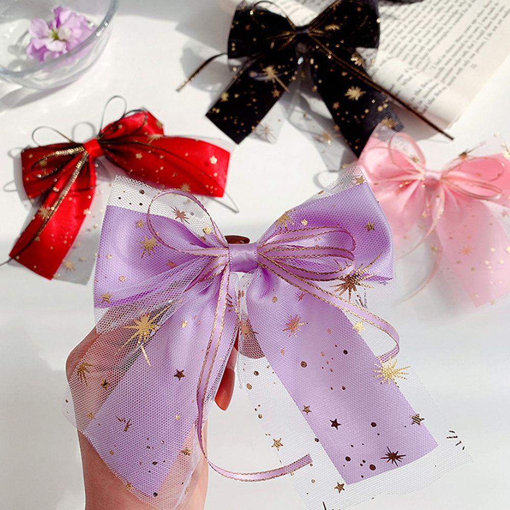 

Милые сетчатые ленты со звездами, темпераментные заколки для волос, заколки-уточки, корейские шпильки для волос, женские заколки фиолетовый