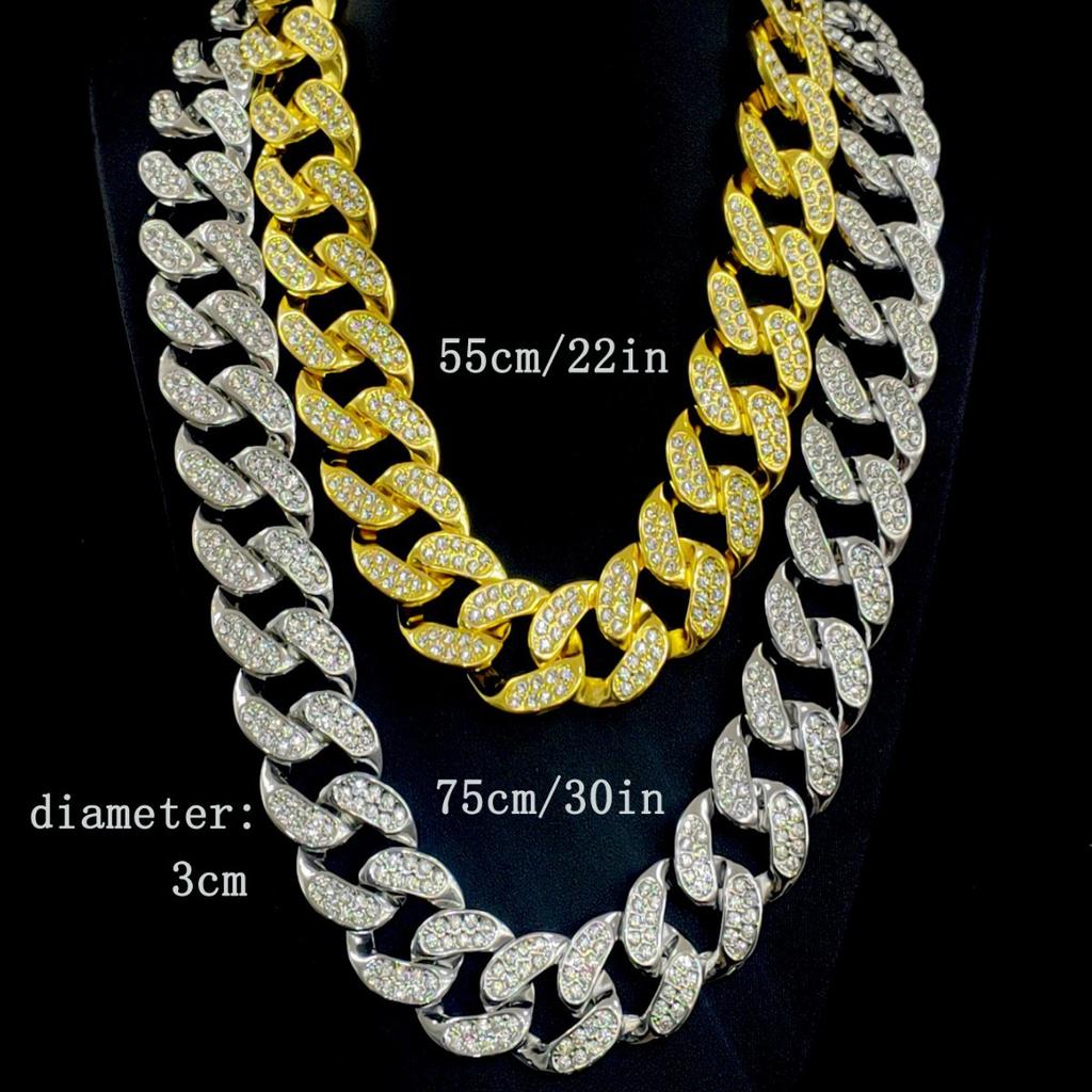 Hip Hop 30Mm Cuban Chain High-End Men'S Necklace Domineering Cuban Necklace Men