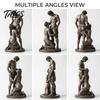 Distressed Bronze Statue Ornament, Mythology Collectible Bookshelf Vintage Ornament with Texture Anniversary Gift Sculpture Wrinkled Clothing Pattern