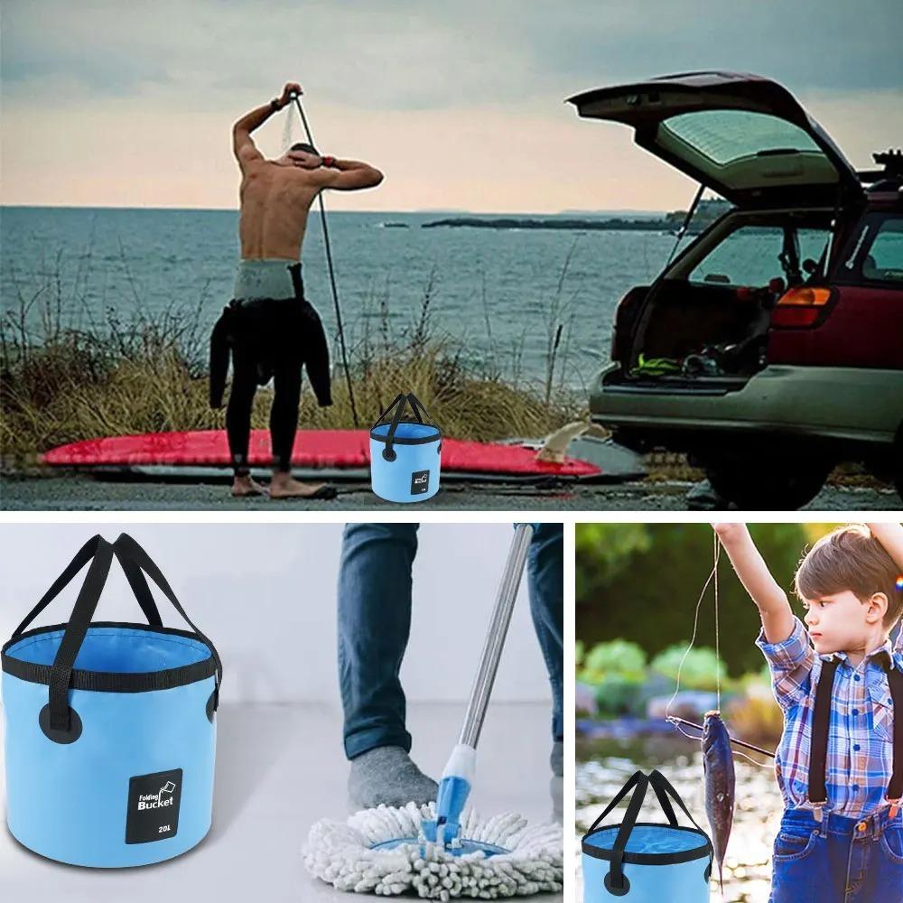 12L Folding Portable Multifunctional Waterproof Outdoor Travel Bucket Storage Container Camping Hiking Car Washing Bucket Camp
