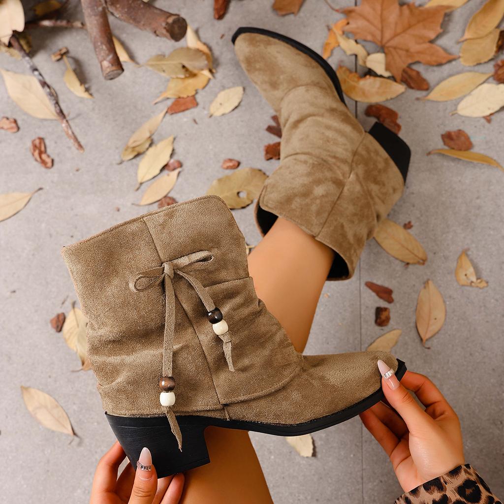 Fashion Flats Women Boots Suede Pointed Toe Designer Shoes Winter Luxury Dress Woman 2025 New Fashion Sexy Chelsea Botas De Mujer