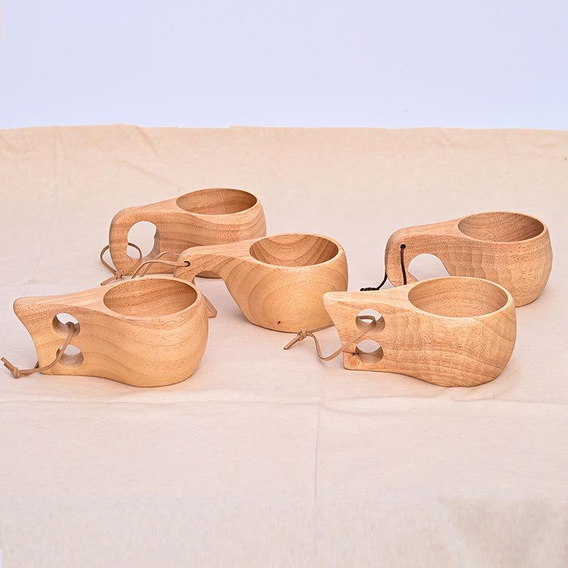 Walnut Finland Wooden Milk Cup - Creative, Portable Outdoor Design