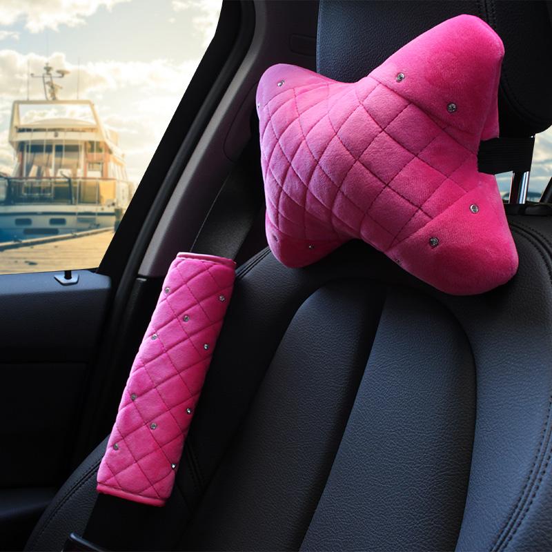 High Quality Pink Plush Car Steering Wheel Cover Women Diamond Crystal Crown Steering-Wheel Cases Auto Interior Accessories