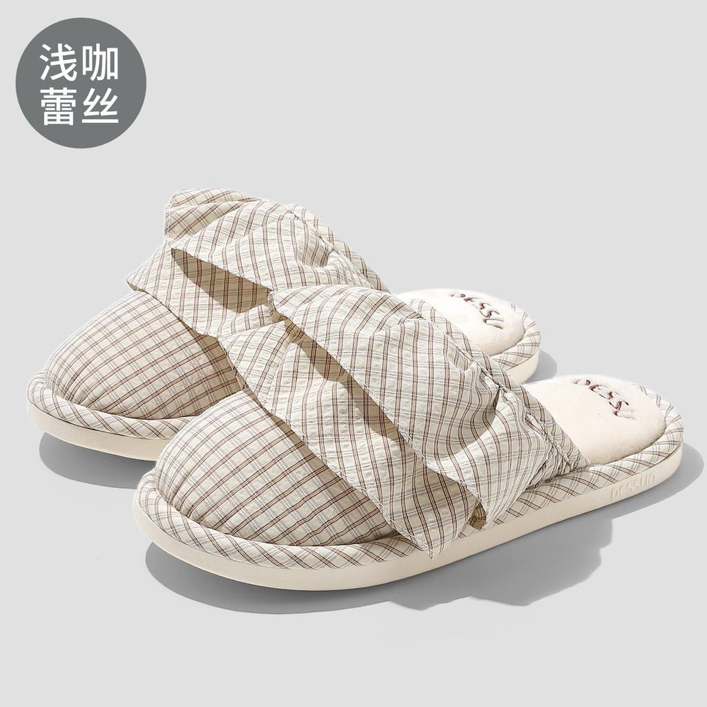 Couple fabric slippers autumn and winter indoor home household bedroom breathable non-slip floor mop