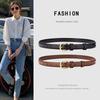 Double-sided Cowhide Women's Belt Online Fashion Hand Sewing Needle Buckle Belt Jeans Belt Women