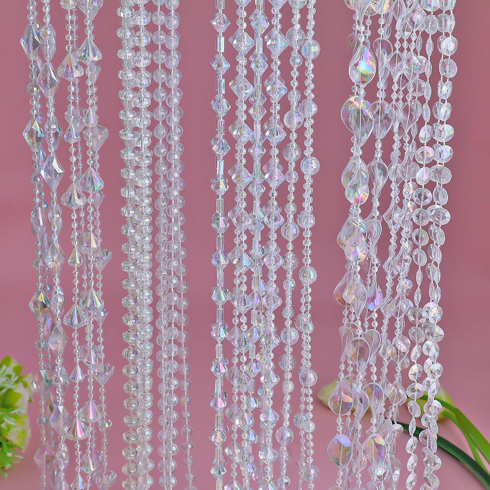 Crystal Beaded Door Curtain & Wedding Aisle Decor with Acrylic String