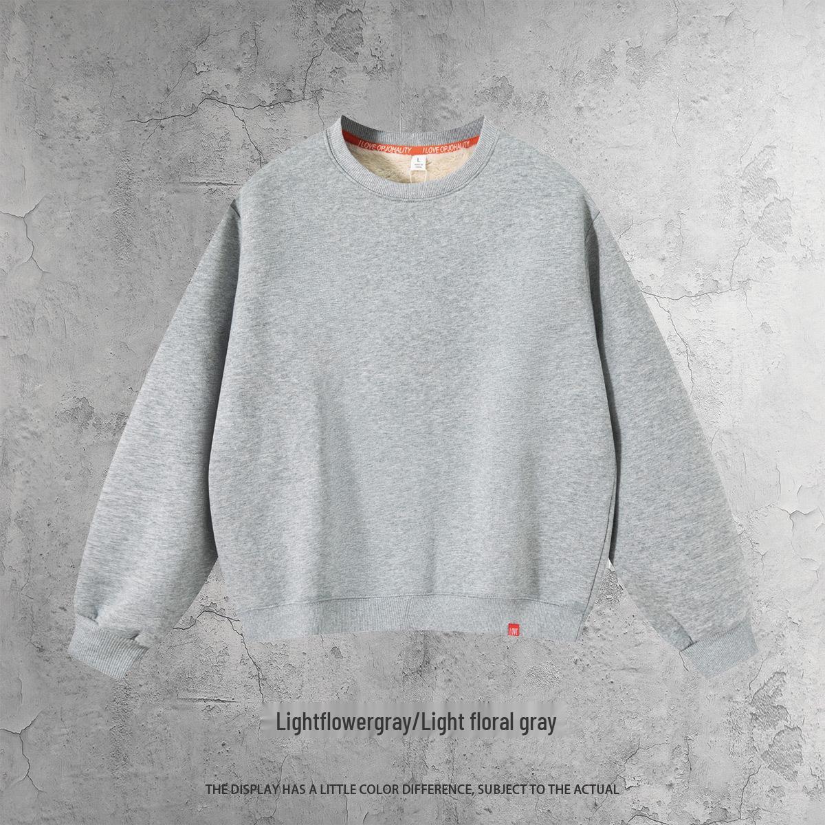 KITE Menswear 2025 A/W Unisex Heavyweight Fleece-Lined Lambswool Sweatshirt 4XL светло-серый