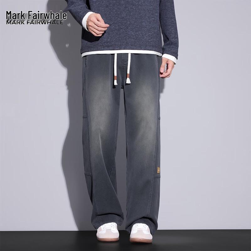 Mark Fairwhale Herren Amerikanischer Stil Lockerer Schnitt Gerades Bein Fall Lässige Hose