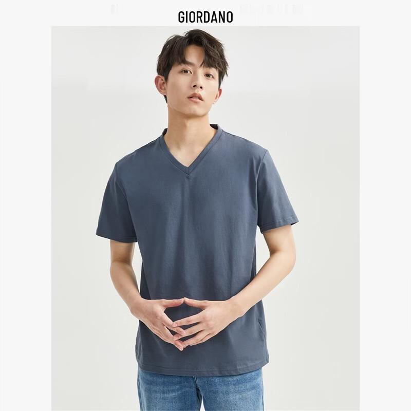 Giordano Men's Pure Cotton V-Neck T-Shirt