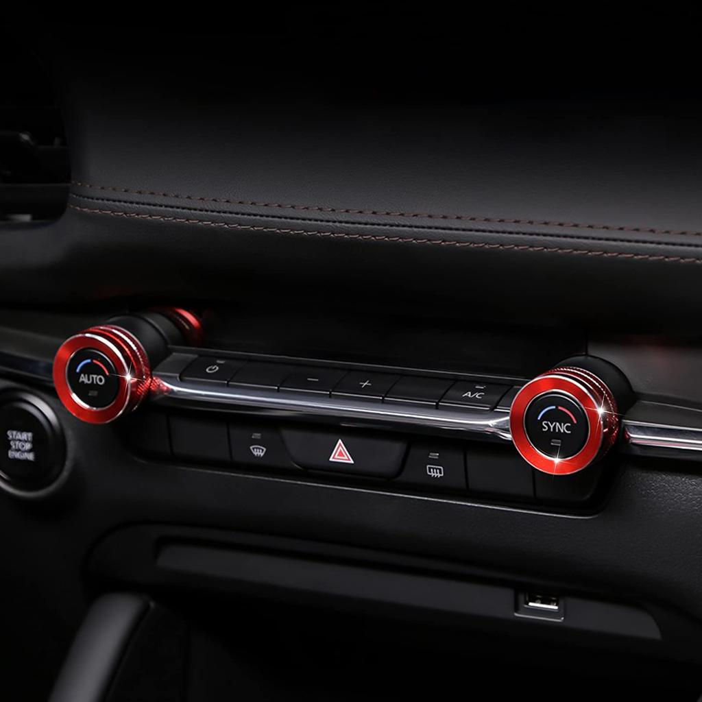 ANFOKAS Mazda 3 6 CX-5 CX-30 CX-50 Accessories Car Center Console AC Knob Cover