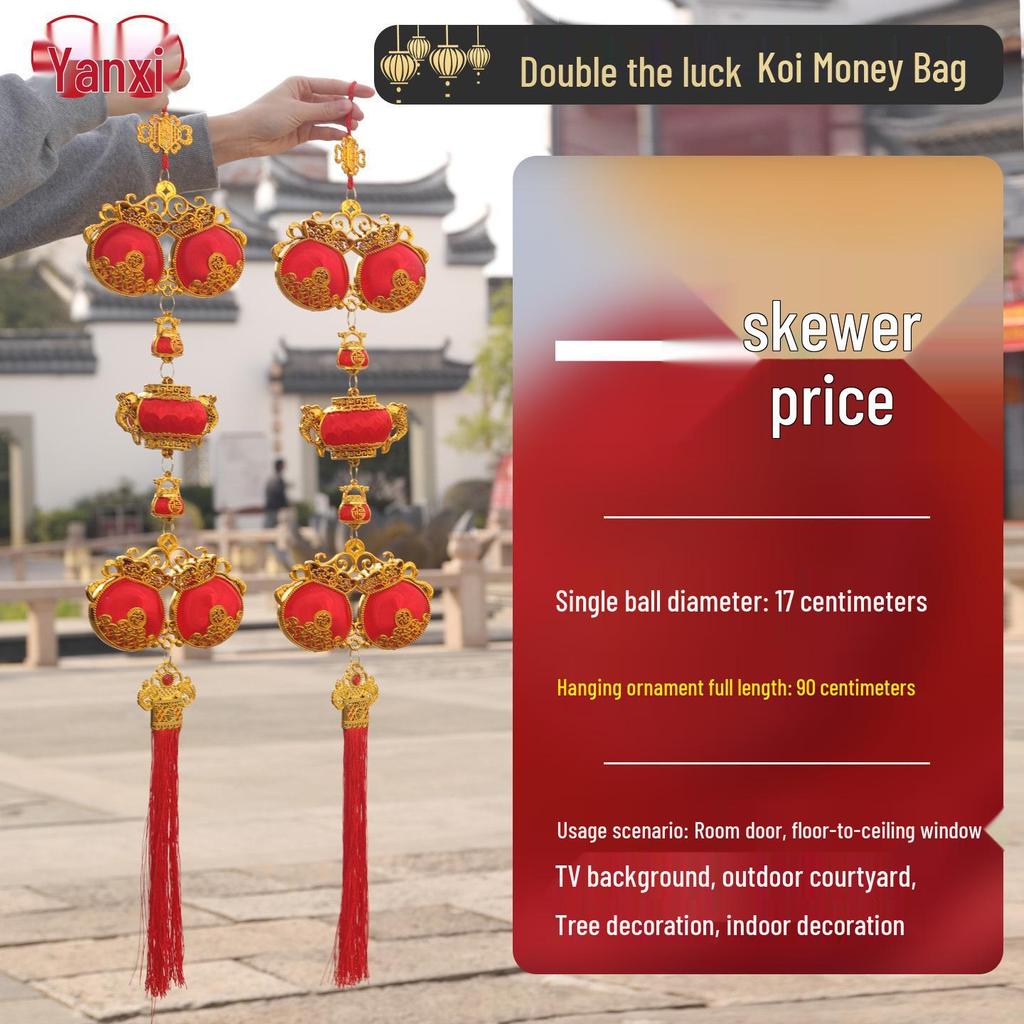 2026 Year of the Horse Red Lantern Ornaments for New Year and Housewarming Decorations, Featuring 'Fu' Spring Festival Pendants