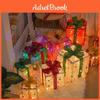 Conjunto de Caixa de Presente de Natal Com Luzes LED Para Decoração de Feriado e Atmosfera Festiva