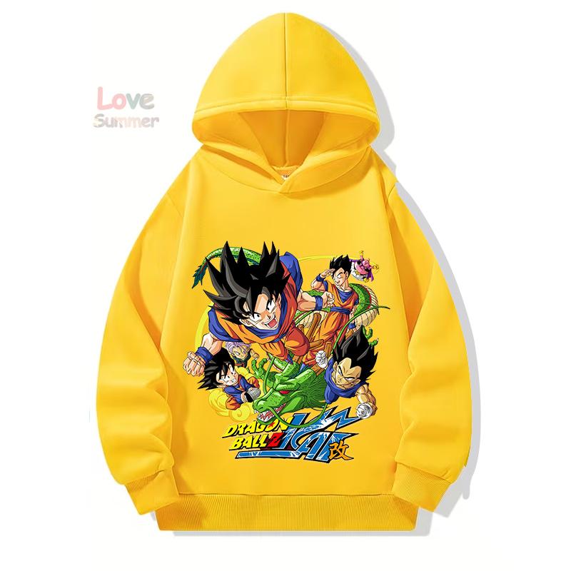 Anime hoodie 3-14 Years Kids DragonBall Clothes Goku Hoodie Boys Girls Sporty Ideal Daily Outdoor Wear Boys Hooded Sweatshirt