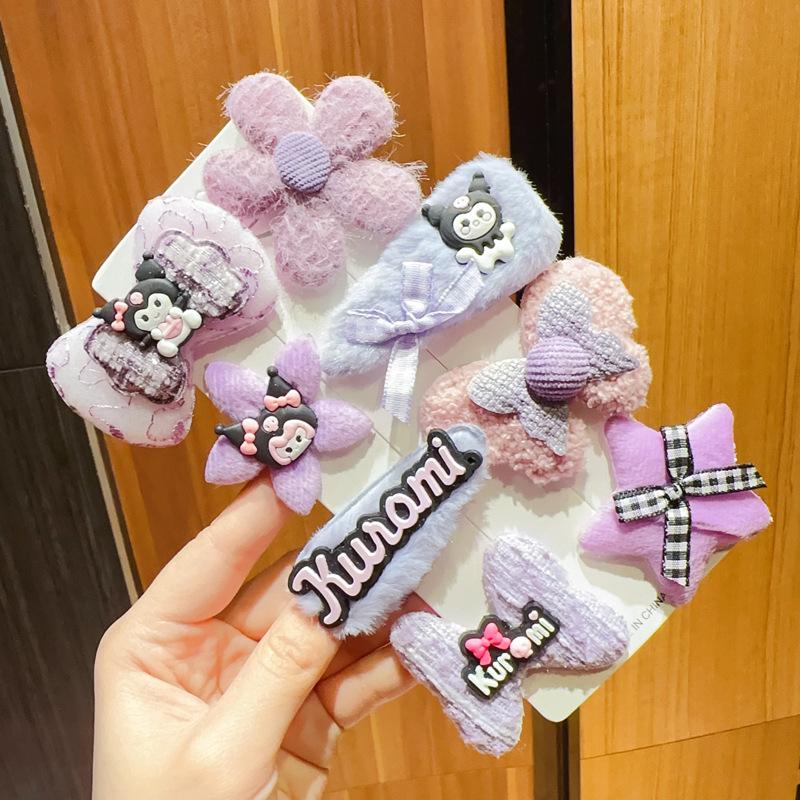 Pink 50-Piece Cute Hair Clip Set: Sweet Girly Japanese Cartoon Bangs Accessories