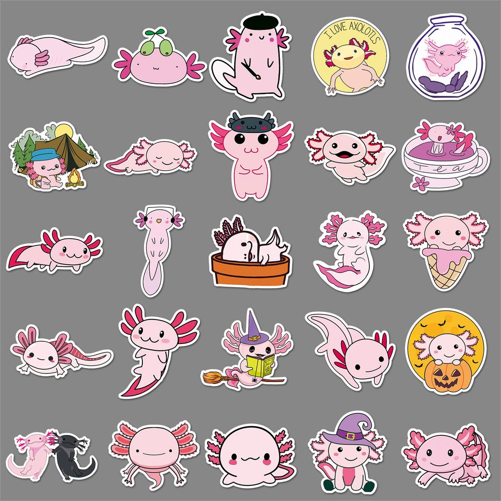 50 Newt Doodle Cartoon Cute Animals Children's Decoration DIY Skateboard Mobile Phone Case Suitcase Stickers