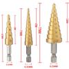 High Speed Steel Straight Groove Step Drill Bit Set, Titanium Coated Wooden Metal Hole Milling Cutter Core Drill Bit Set