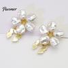 DIY Crafting Accessories Pearl Flower Button Cover, Clip On Covers for Women, Detachable Shirt Decorative Metal Clips, White Cufflink Accessory