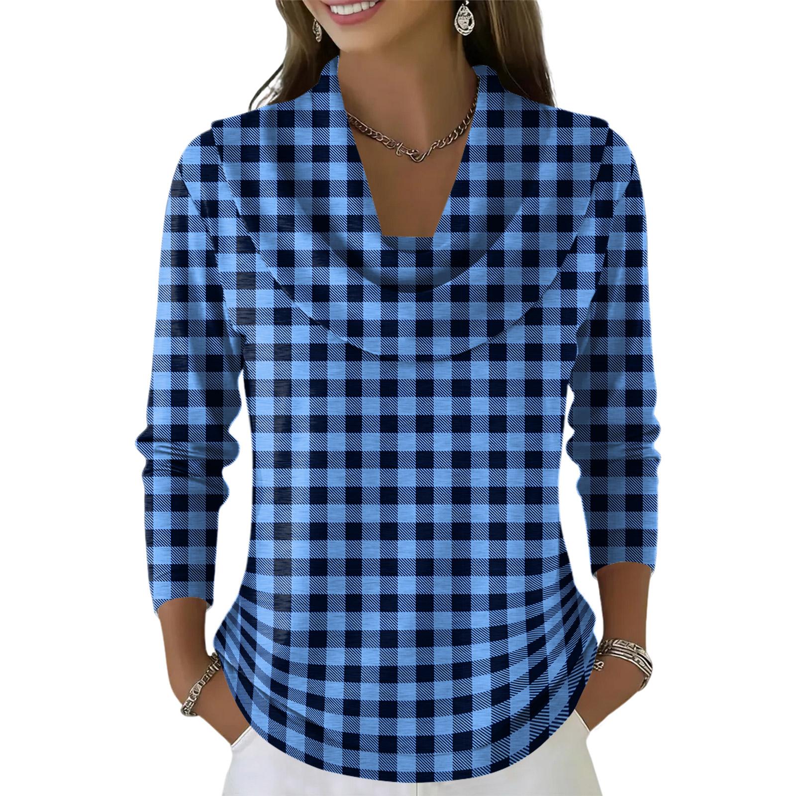 

Women s Casual And Fashionable Round Neck Long Sleeved Printed Top Sweater L