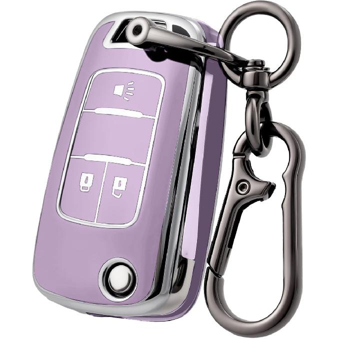 Soft TPU Full Protection Car Key Fob Cover Fits for Chevy Equinox | Precise Fit.Compatible with Chevy Spark Trax Buick Encore GMC Terrain 2010-2020