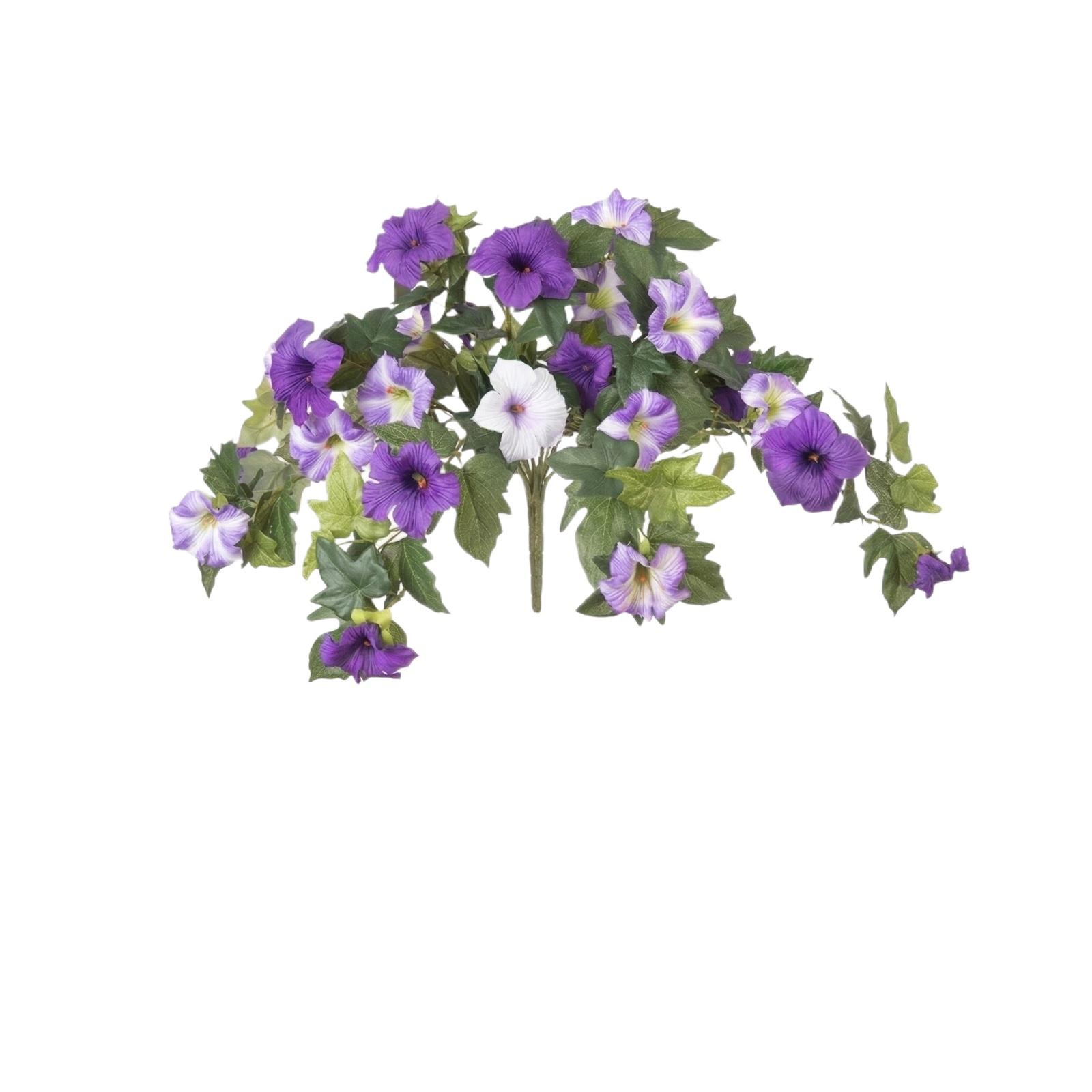 

Artificial Petunia Flower Bouquet Realistic Faux Floral Arrangement with Lifelike Leaves for Indoor Outdoor Home Office Wedding Decor One Size фиолетовый