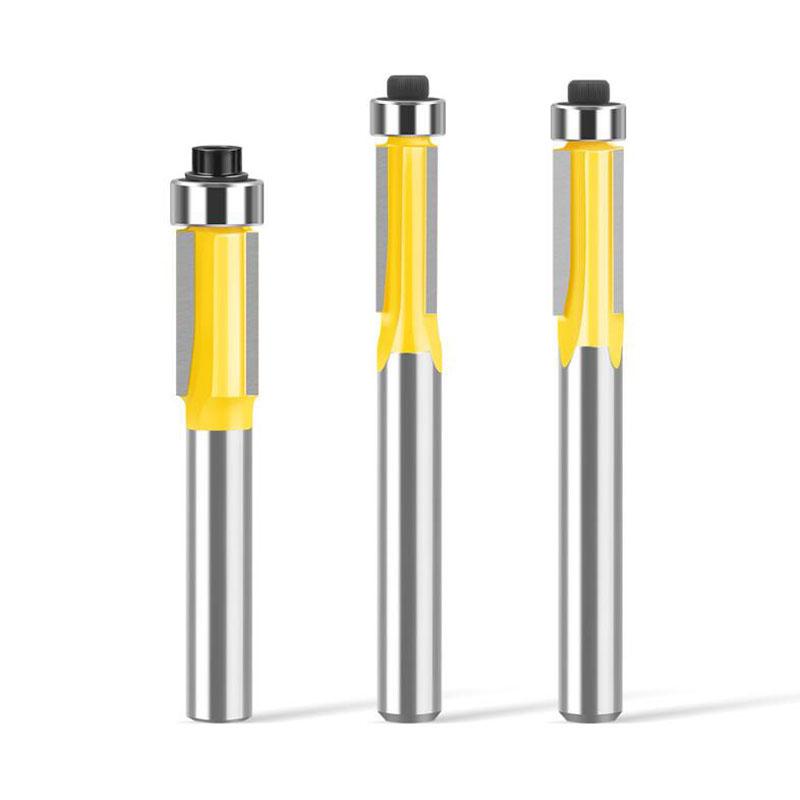 Three-edge Trimming Router Bit Woodworking Router Trimming Machine Milling Cutter Copying Slot Trimming Cutter 6mm 1/4inch shank