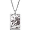 Tarot Stainless Steel Necklace Men'S Hip Hop Personality Retro Square Pendant Sweater Necklace