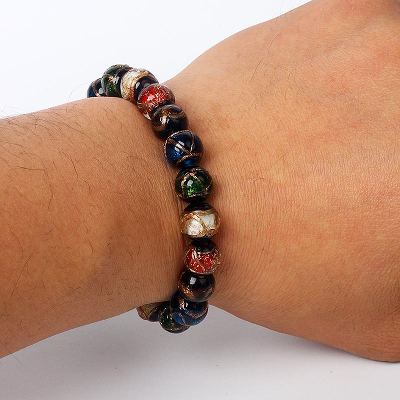 Art Glass Bead Bracelets for Women 10mm Nature Stone Colored Glaze Reiki Wealth Bracelet Men Energy Good Luck Healthcare Jewelry