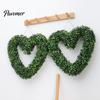Lazy Friendly Plant Decor Artificial Heart Wreath Fake Green for Wall Door No Watering Window Indoor Outdoor Use Care Required Realistic Hanging