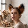 Soft Plush Wolf Ears Fluffy Fox Headband for Costume Party, 3D Ear Realistic Women Hair Accessories, Decorative Hairband Girls Party Dress Up