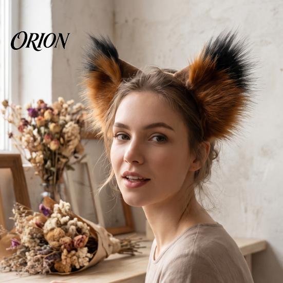 Soft Plush Wolf Ears Fluffy Fox Headband for Costume Party, 3D Ear Realistic Women Hair Accessories, Decorative Hairband Girls Party Dress Up