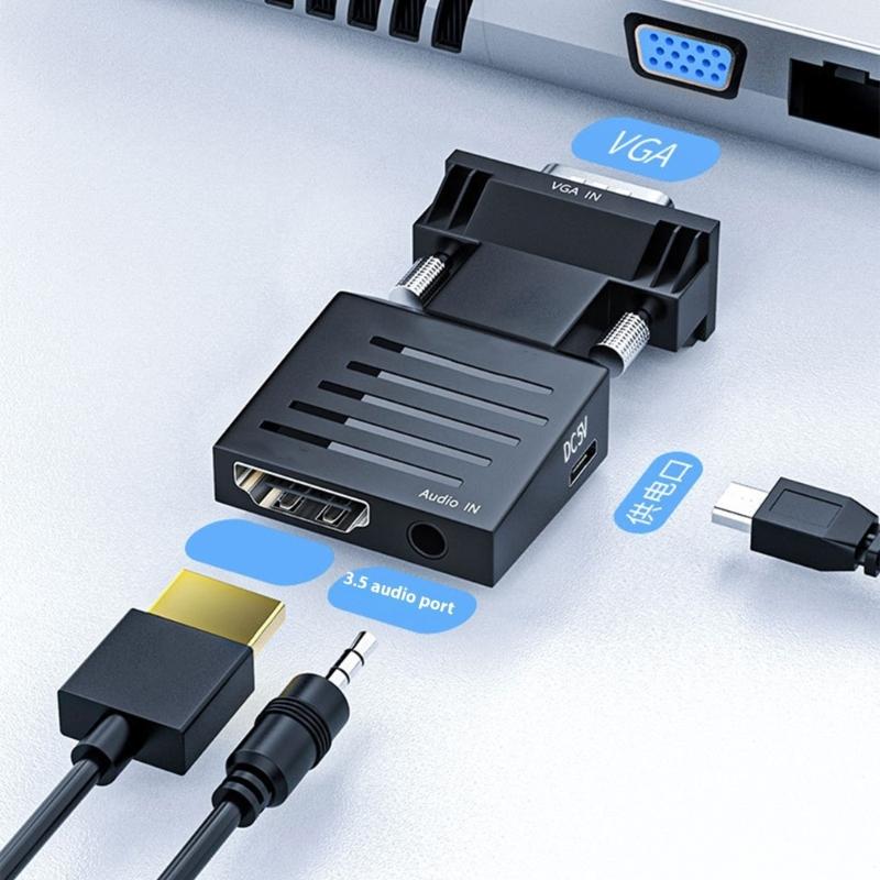 HDTV to VGA Adapter Converter Output Computer Set Top Box Connector Dongle for Laptop PC Monitor Projector 3.5mm Cable