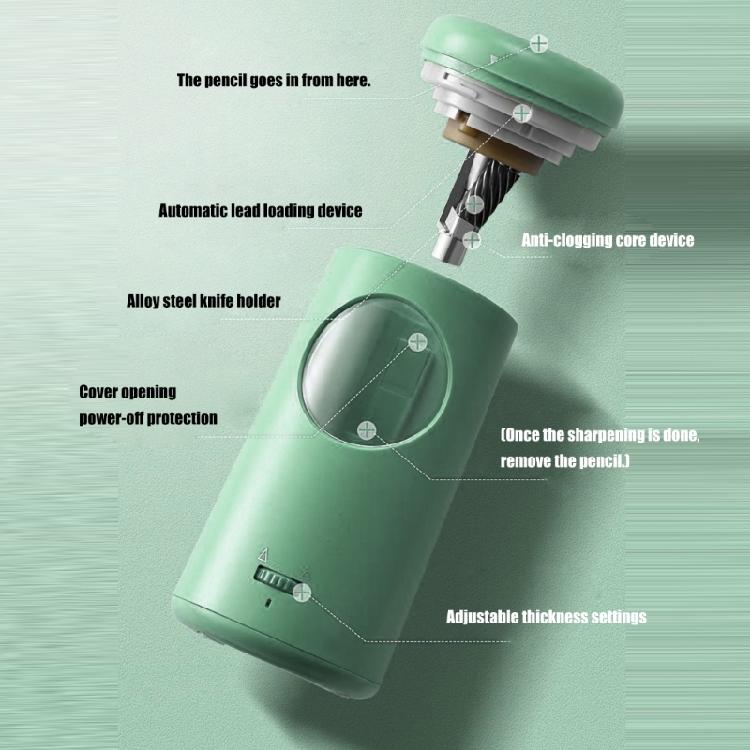 Portable Electric Sharpener For 6mm-8mm Wood Pencil Soft/Hard Charcoals Battery Operated Sharpener for Offices Home
