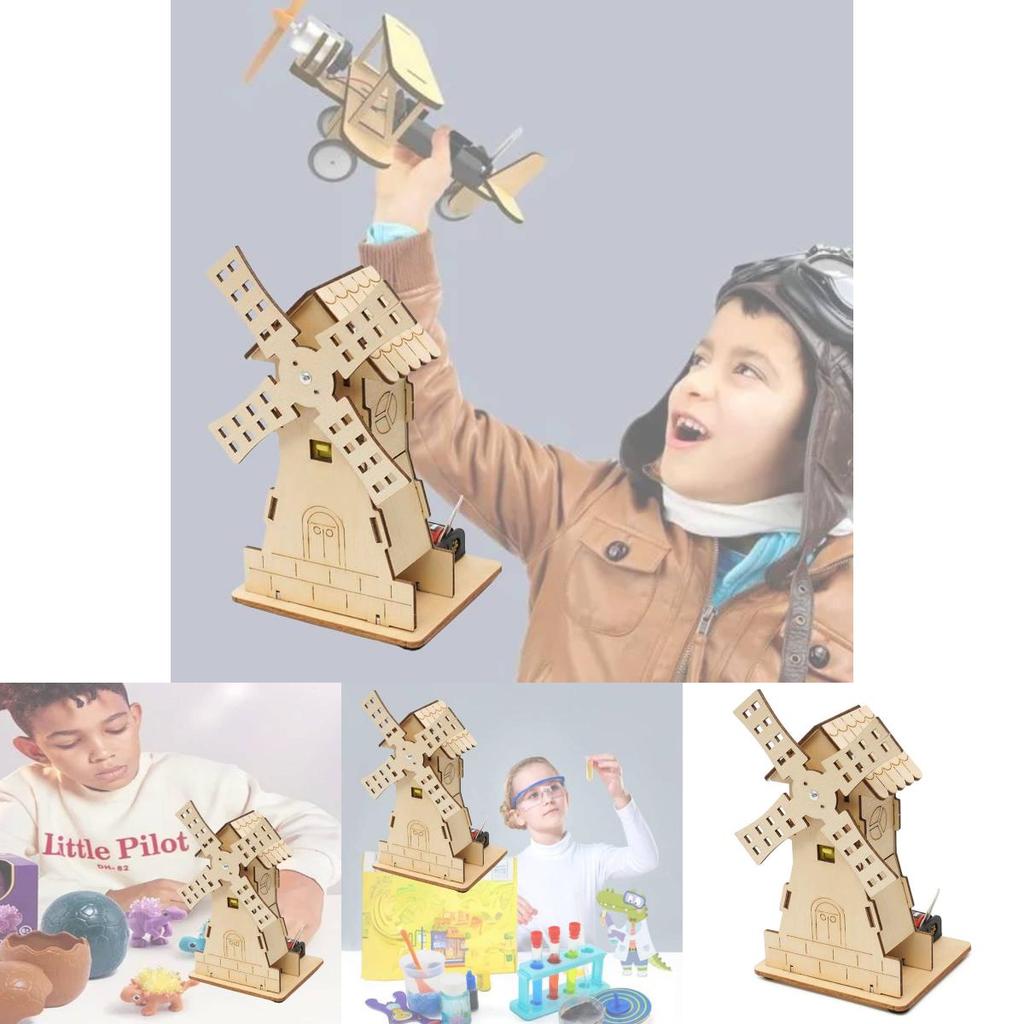Maison à vent électrique personnalisable en bois à monter soi-même, jouet éducatif STEM pour les élèves