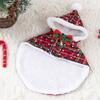 Custom Designed Festive Dog Cape Hood Cute Winter Comfortable Christmas Plaid Sherpa Lining Eco-Friendly Personalized Polyester