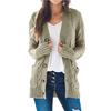 Women's Medium-Length Sweater Cardigan Hooded Jacket Fashionable Clothing From Europe and America