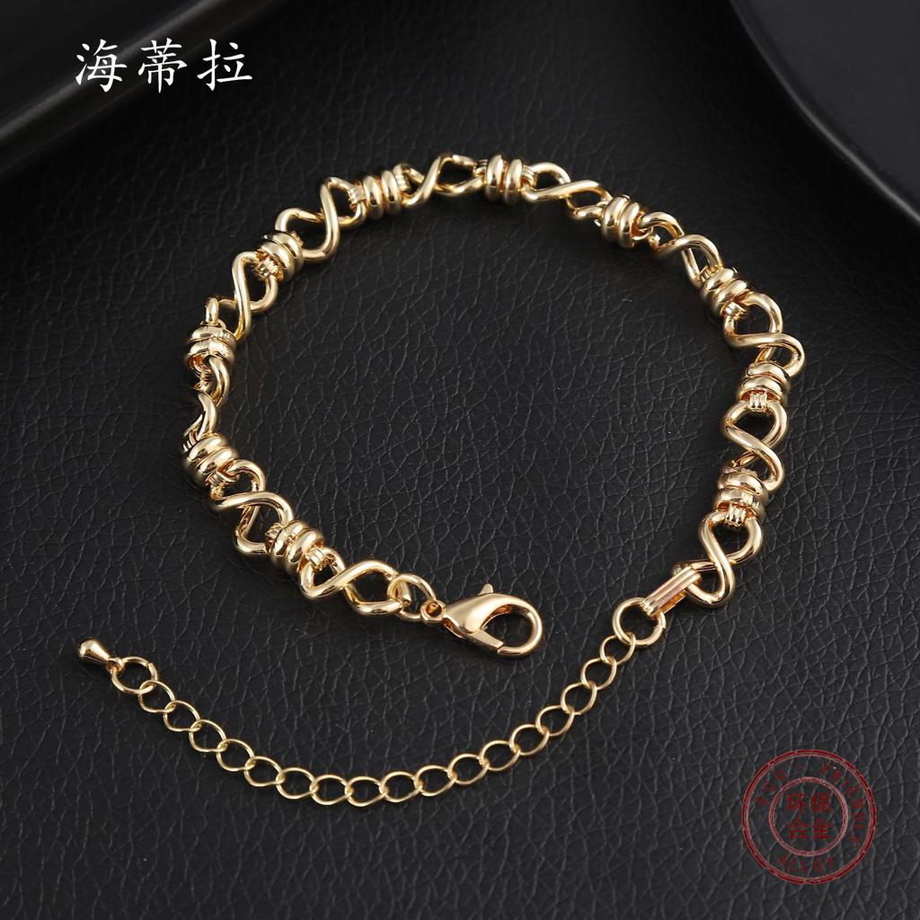 New irregular 8-character hip-hop bracelet, personalized hip-hop male and female couples punk metal bracelet