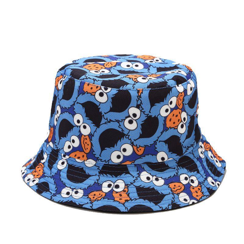 European and American Ins New Cartoon Pattern Bucket Hat Women's Street Trend Double-sided Basin Hat Men's Summer Outdoor Sun Hat