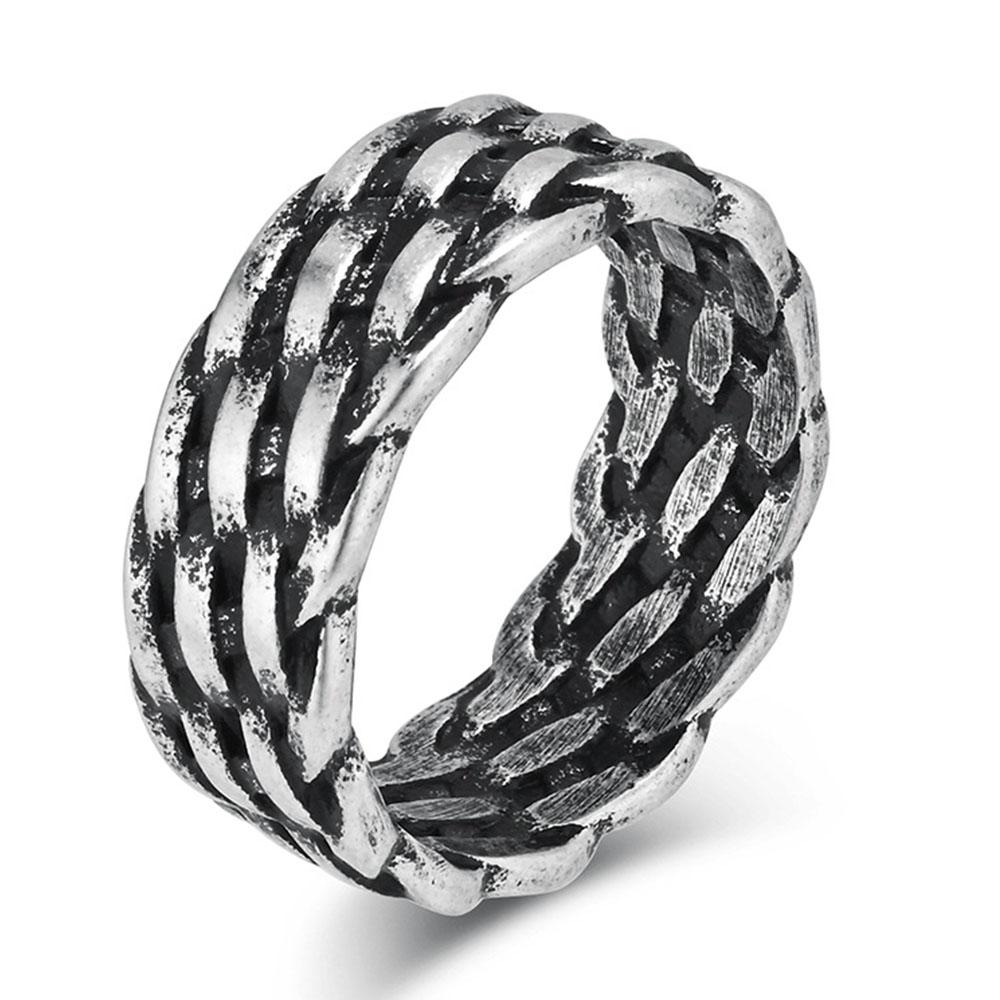 Cold Neutral Style European and American French Line Braided Titanium Steel Rings Men and Women High-end Fashion Jewelry