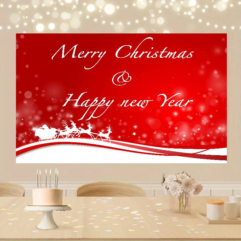 

Merry Christmas Decoration Background Tapestry Simple Landscape Bedroom Living Room Home Decoration Background Cloth 74x94cm(29x37in)
