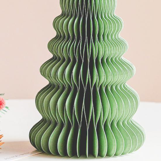 Papírový vánoční stromek 3D Voštinový papír Vánoční ozdoba Rustikální stolní středový díl pro kancelář Domov Školní dekorace