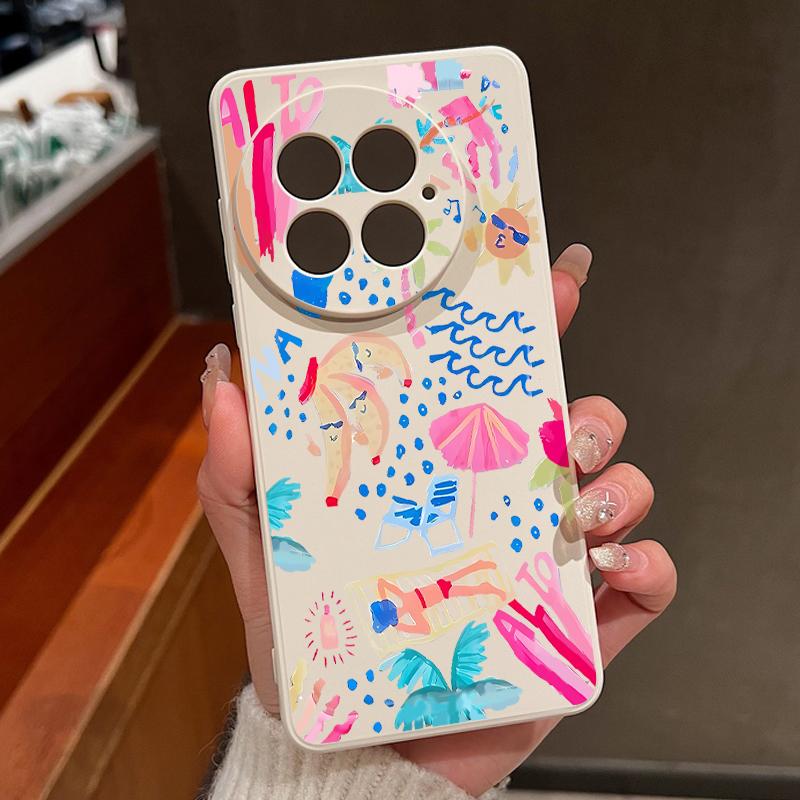 Case For OnePlus 15 13 13T 12 Cartoon Vacation Painting Shockproof Bumper Soft Silicone Cover For Oneplus Nord 5 13R 12R 11R 5G