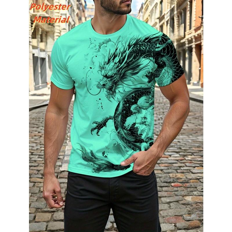 Vintage Chinese Dragon Men s T Shirt For Men Cool Animal Pattern 3D Print XXS